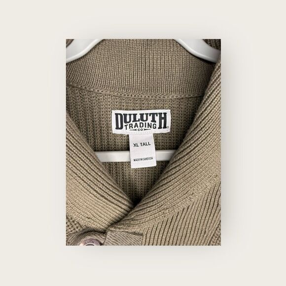 Duluth Trading Company Men’s Brigadier Shawl Collar Sweater Major Green XL Tall - Picture 7 of 8